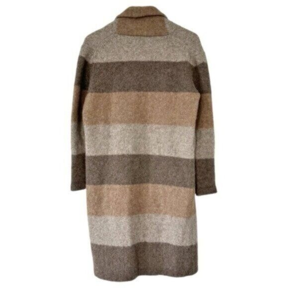 Jenni Kayne Yak Alpaca Wool Stone Stripe Long Cardigan Sweater Coat Size XS - Picture 8 of 12
